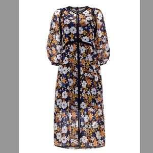 Sandro Renol  Floral Sheer Midi Dress